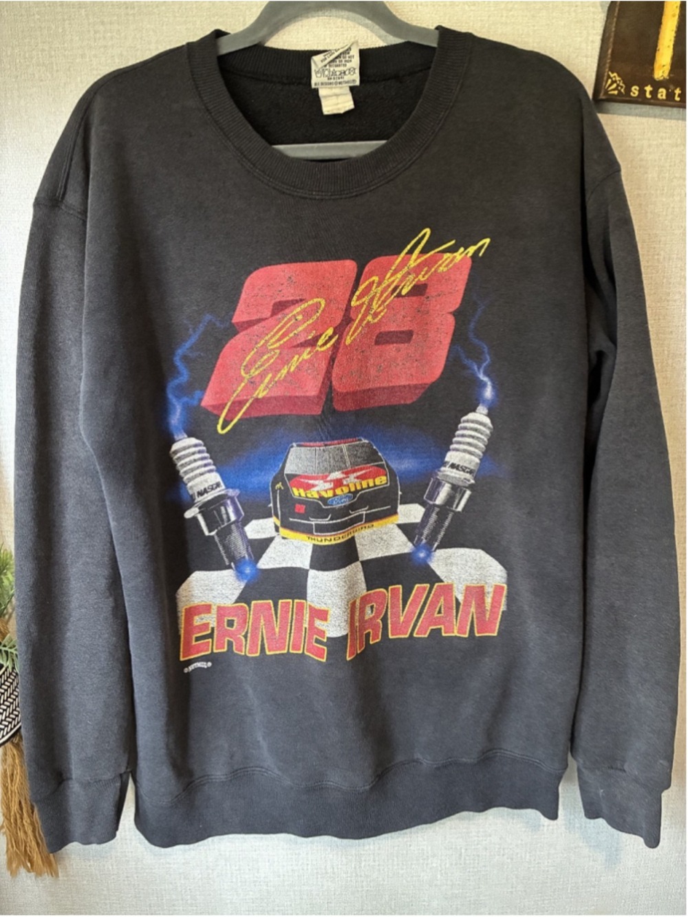 Vintage 90s Ernie Irvan Sweatshirt Nutmeg Mills 100% Cotton Large